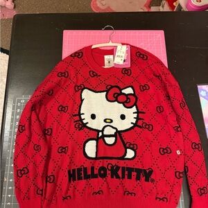 Hello Kitty Red and Black Crew Neck Sweater